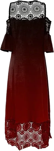 Vista 6 de Vestidos de talla grande para mujer, vestido de verano 2023, elegante, sexy, entallado, con encaje, retazos, manga con volantes, vestido de invitada