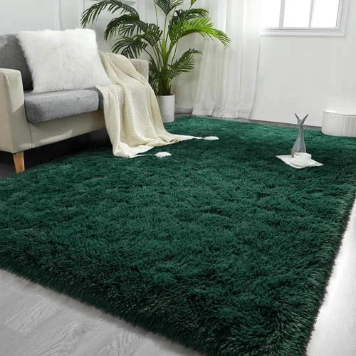 Vista 16 de FlyDOIT Alfombras grandes para sala de estar, 4 x 6 pies alfombra peluda beige con efecto tie-dye, alfombras mullidas suaves, alfombras peludas