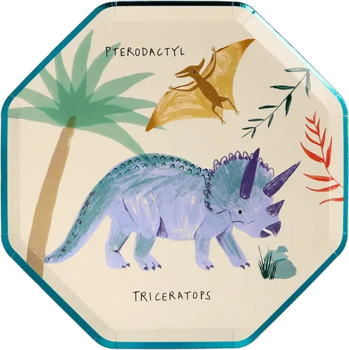 Vista 2 de Meri Meri Platos de fiesta de cumpleaños, paquete de 8 platos desechables para fiestas temáticas divertidas, suministros de cumpleaños para niños