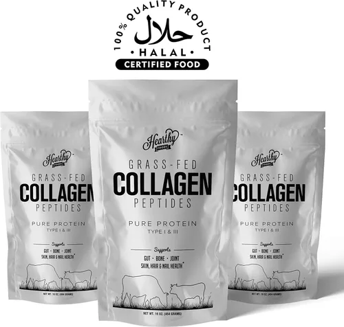 Vista 9 de HEARTHY FOODS Colágeno en Polvo - 18g de Proteína - Péptidos de Colágeno Halal Puro de Ganado Alimentado con Pasto Orgánico Polvo Hidrolizado Tipo