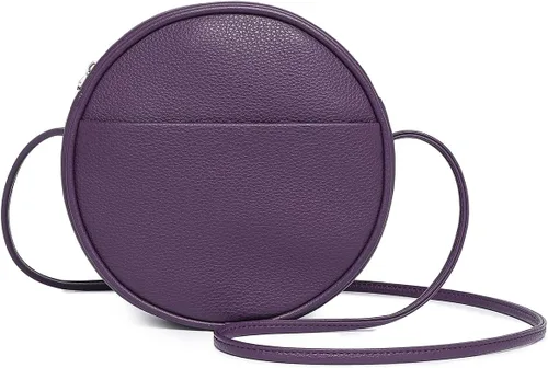 Vista 17 de Bolso circular para mujer, bolso cruzado redondo con cremallera Verde militar/nailon