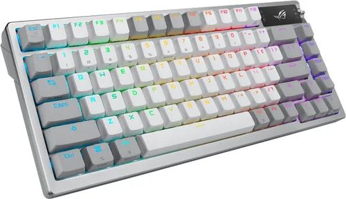 Vista 4 de ASUS Teclado mecánico inalámbrico ROG Azoth para juegos, 75% TKL, conectividad trimodo, interruptores ROG NX Brown prelubricados intercambiables