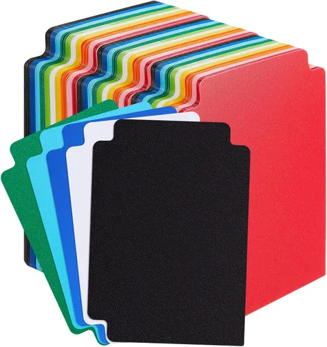 Vista 10 de 100 separadores de tarjetas intercambiables, separadores de tarjetas de plástico, separador multicolor esmerilado con pestañas, vertical estándar