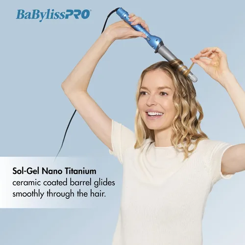 Vista 10 de BabylissPRO Nano Titanium Rizador y varita rizadora Combo de 1 pulgada Conicurl para rizos y tipos de cabello de larga duración