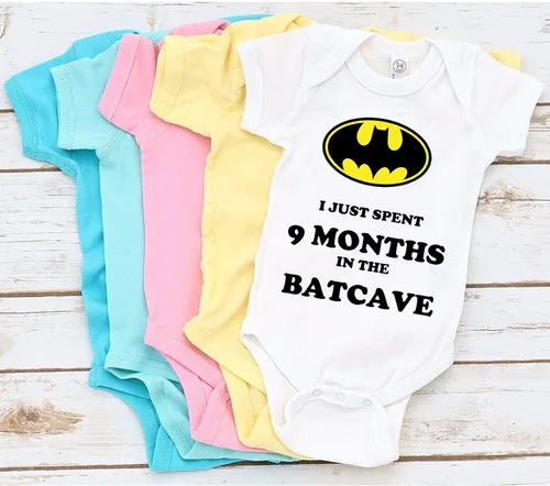 Vista 2 de TripleBDesigns I Just Spent 9 Meses in the Batcave Best Baby Shower Mameluco de regalo divertido