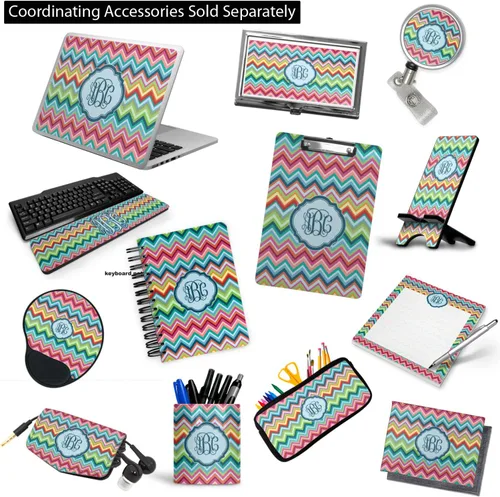 Vista 6 de Carpeta personalizada de 3 anillas con monograma de cheurón retro - 1 pulgada