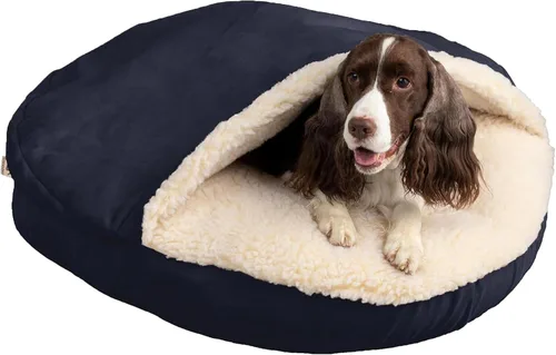 Vista 14 de Snoozer Cama de lujo de microsuede acogedora estilo cueva para mascotas, pequeña, antracita