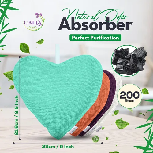 Vista 3 de Paquete de 4 bolsas purificadoras de aire de carbón de bambú de 7.05 oz cada una, absorbentes de olores para el hogar, automóvil, mascotas