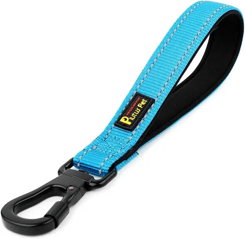 Vista 23 de PLUTUS PET Correa corta para perro, mango acolchado de nailon reflectante, correa de tráfico fuerte con clip de mosquetón, perfecta para perros Beige