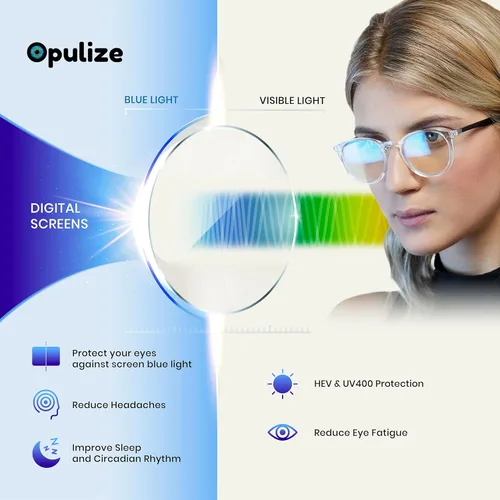 Vista 5 de OPULIZE SEE - Gafas de lectura con bloqueo de luz azul para mujeres y hombres, marco estrecho, bisagras de resorte, anteojos de juegos para negro