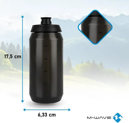 Vista 3 de M-Wave PBO 550 Botella para beber Negro Transparente