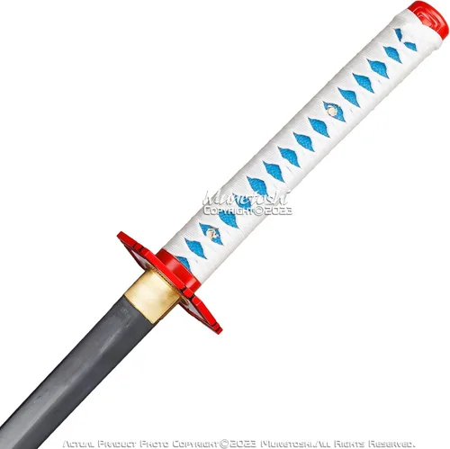 Vista 5 de Demon Anime Samurai Sword 1045 Acero Funcional Agua Giyu