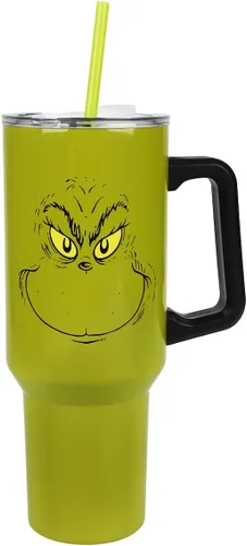 Vista 15 de Bioworld Sesame Street Cookie Monster - Vaso de acero inoxidable azul de 40 onzas con asa