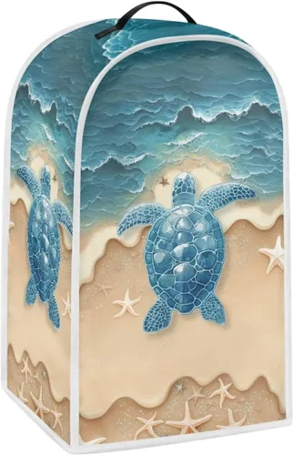 Vista 2 de Talayituse Cubierta antipolvo para licuadora con estampado de tortuga de playa, cubierta de protección de huellas dactilares para batidora de pie