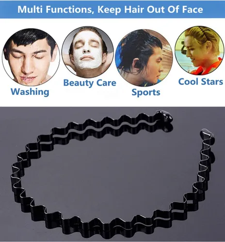 Vista 5 de bodbop XINGZHE Bandas para el cabello, diadema de metal para hombres y mujeres, diademas de moda para lavar la cara, maquillaje deportivo, banda