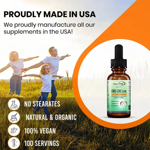 Vista 6 de Suplementos orgánicos de zinc para niños, adultos, sulfato de zinc, suplemento de zinc líquido, gotas de zinc iónico puro en aceite de coco