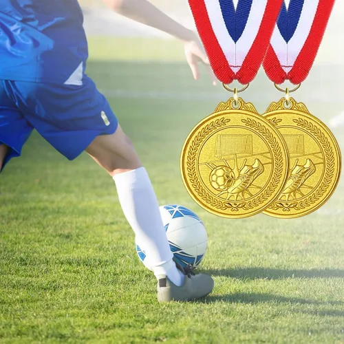 Vista 4 de Donrime 12 Pieces Soccer Medals for Kids, Gold Metals Awards Medal for Kid’s Sports Soccer Games, Soccer Party Favors, 2 Inches