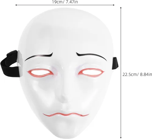 Vista 2 de Costume Mask Pvc Material White Full Face for Adults with Soft Inner Lining and Comfortable Fit for Role Playing and Themed Parties