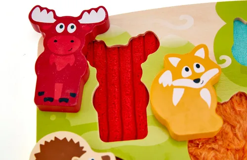 Vista 5 de Hape Forest Animal - Juego de rompecabezas táctil, multicolor, 5 x 2 pulgadas
