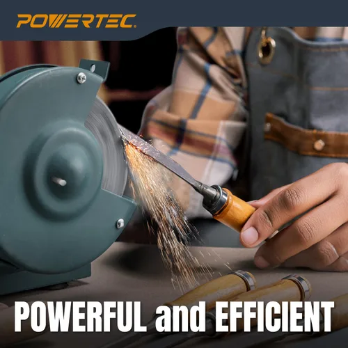 Vista 6 de POWERTEC 15516-P2 - Rueda de molinillo de banco de 8 pulgadas, grano 36, muela abrasiva de óxido de aluminio para amoladora de pedestal de banco