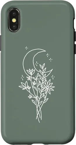 Vista 5 de Funda botánica de flores silvestres para iPhone 16 verde salvia