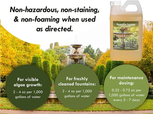 Vista 3 de Fuente de algicida y clarificador - 64oz - Mata e inhibe todo tipo de crecimiento de algas, formulado para estanques pequeños y características