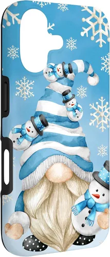 Vista 3 de Cute Winter Gnome Dad with Snowflake Decor and Snowman Case for iPhone 17