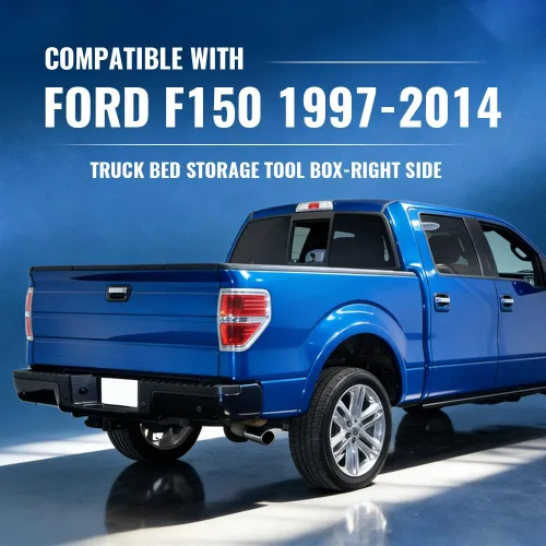 Vista 3 de PIT66 Caja de almacenamiento para cama de camión lado derecho compatible con Ford F150 1997-2014