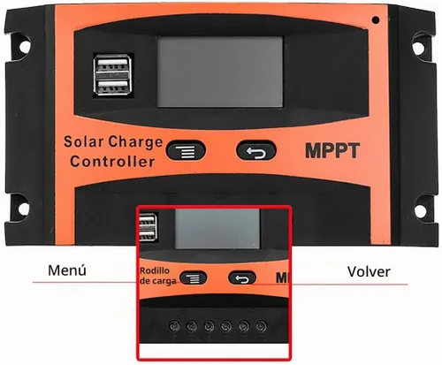 Vista 3 de Controlador de carga solar de 30 A, controlador de cargador solar MPPT, regulador inteligente de panel solar de 12 V/24 V con doble puerto USB
