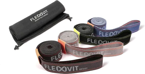 Vista 8 de FLEXVIT Banda resistente (78 pulgadas de longitud) - Banda de resistencia de tela de grado profesional - Banda de ejercicio de comodidad superior