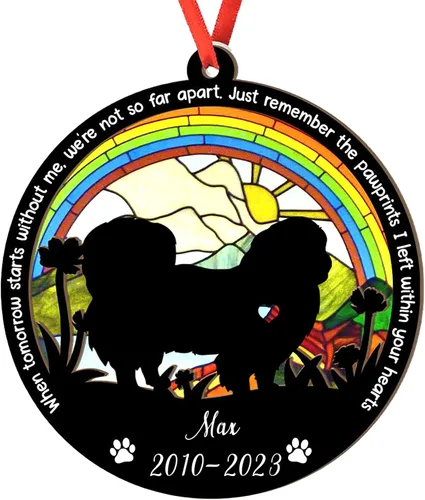 Vista 111 de Adorno personalizado para atrapasoles de sabueso afgano, adorno de Navidad de sabueso afgano, regalo para perro amante, sabueso afgano conmemorativo