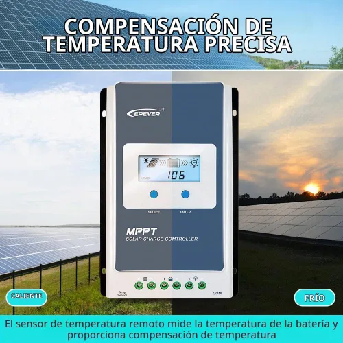 Vista 7 de EPEVER Controlador de carga solar de 10 A, controlador de carga de panel solar MPPT, controlador de carga de 12 V/24 V, trabajo automático, máximo
