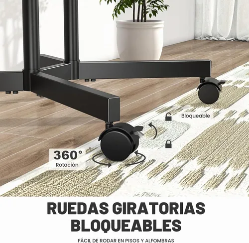 Vista 6 de Mobile TV Stand with Upgraded Wheels for 32-75 Inch TVs up to 88 lbs