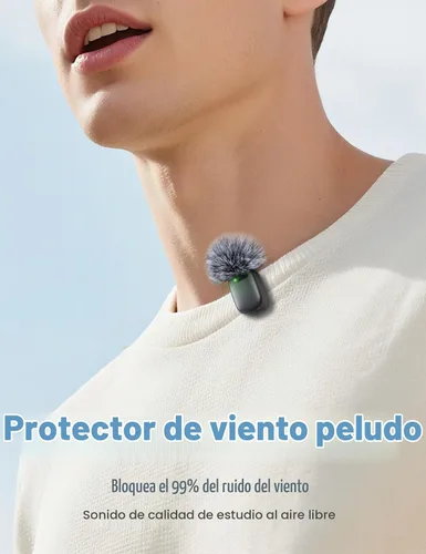 Vista 8 de Mini micrófono de solapa inalámbrico para iPhone y Android, micrófonos de clip dual con funda de carga de 30 horas, cancelación de ruido