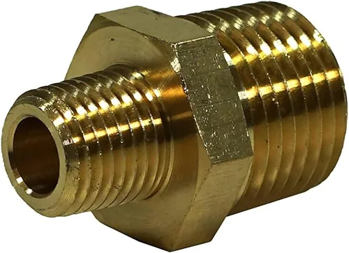 Vista 3 de Boquilla hexagonal reductora de latón 1/2 "x 1/4" macho NPT MNPT combustible/aire/agua/aceite/gas WOG (cantidad 01)