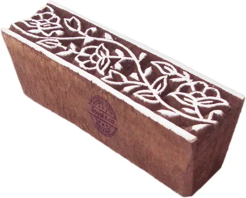 Vista 33 de Royal Kraft Sellos de madera DIY tela, textil, arcilla, cerámica, papel, bloques de impresión de henna THHtag001