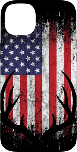 Vista 15 de Deer Hunting American Flag Whitetail Buck Antlers Case for iPhone 17