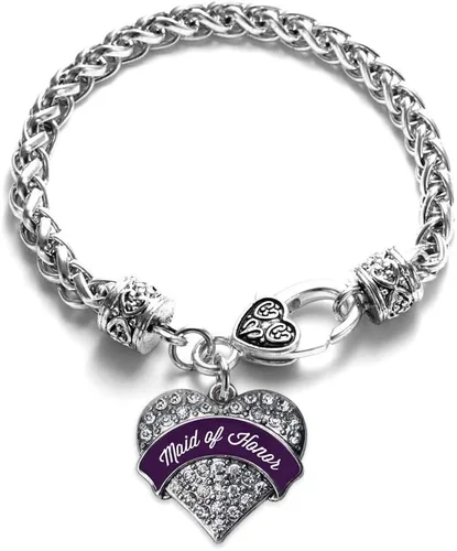 Vista 221 de Inspired Silver - Pulsera de plata con dije de corazón pavé con joyas de circonita cúbica