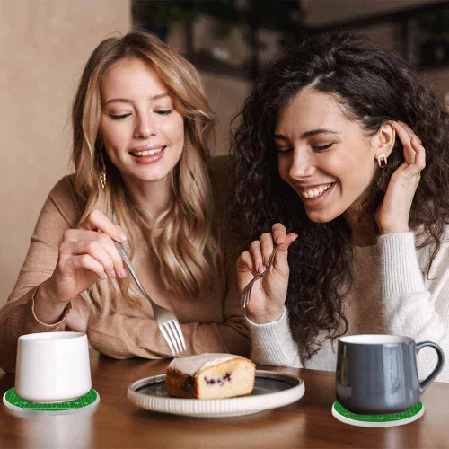 Vista 7 de Posavasos de campo de fútbol americano para bebidas, posavasos para mesa de cerámica, con base de corcho para decoración del hogar, 2