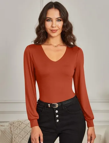 Vista 4 de Spadehill Body de manga larga con cuello en V para mujer