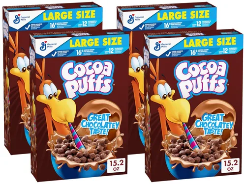 Vista 13 de Cocoa Puffs, cereales para el desayuno con sabor a chocolate, fabricados con grano entero, 10.4 oz