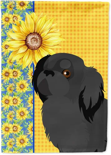 Vista 246 de Caroline's Treasures WDK5313GF Bandera de jardín con diseño de girasoles de verano, color negro y tostado, Airedale Terrier para buzón, bandera