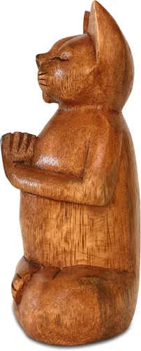 Vista 7 de G6 Collection Estatua de yoga de gato siamés tallada a mano de 8 pulgadas, escultura de estatua de yoga hecha a mano, decoración del hogar