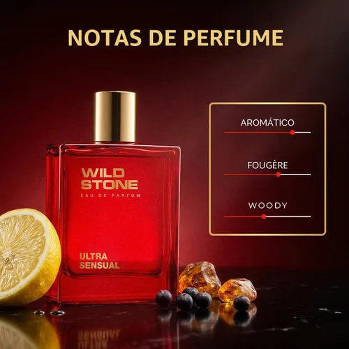 Vista 5 de Wild Stone Eau De Parfum Ultra Sensual 3.38oz, 3.4 fl oz Perfume EDP de lujo para hombres Fragancia premium intensa de larga duración 100%