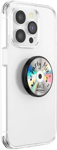 Vista 3 de PopSockets - Agarre para teléfono con soporte expandible, agarre adhesivo - Backspin Party Mix CD