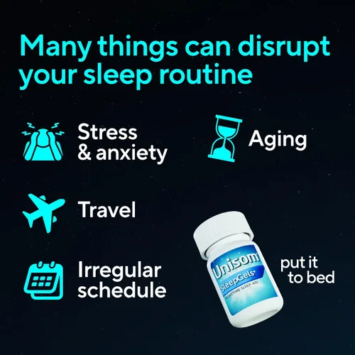 Vista 8 de Unisom SleepGels - Cápsulas de ayuda para dormir nocturnas para adultos, difenhidramina HCI 50 mg, medicina para dormir que no forma hábito