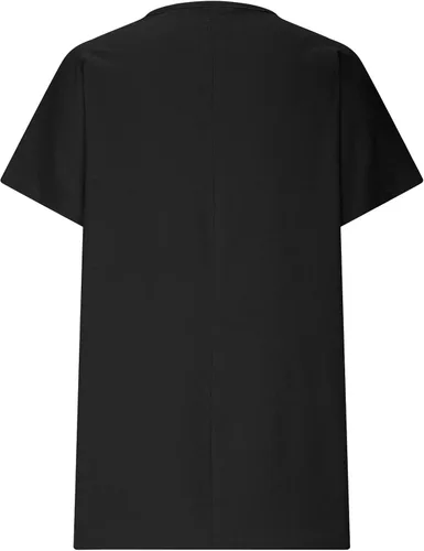 Vista 4 de Lastesso Camisas de lino de algodón para mujer, cuello en V, ajuste holgado, camiseta con estampado de diente de león, manga corta, casual, lisas