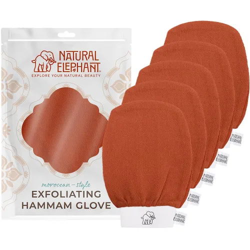 Vista 16 de Natural Elephant Guantes exfoliantes para hammam, guantes exfoliantes faciales y corporales, paquetes de 5 y 10