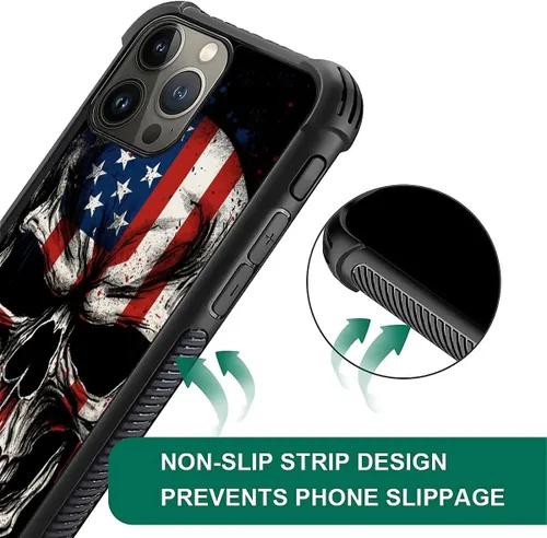 Vista 197 de Funda compatible con iPhone 8, a prueba de golpes, antiarañazos, bandera de ciervos de cola blanca de grano de madera estadounidense