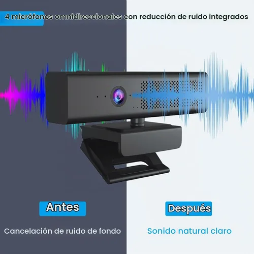 Vista 5 de Cámara y altavoz con micrófono para computadora de escritorio
